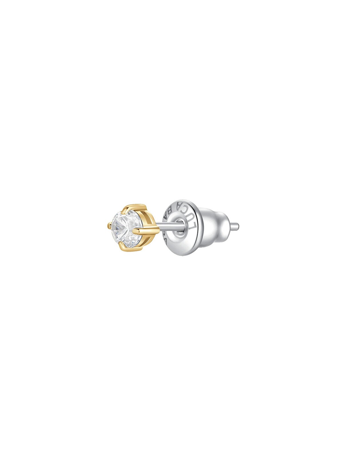 Luca Barra Orecchino singolo placcato oro con zircone trasparente OK1468/OK1472 - Diametro: 0,5 cm donna