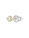 Luca Barra Orecchino singolo placcato oro con zircone trasparente OK1468/OK1472 - Diametro: 0,5 cm donna