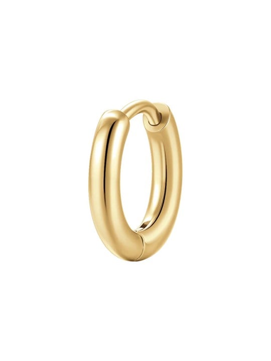 Luca Barra Orecchino singolo minimalista in acciaio placcato oro OK1579 - Diametro: 1,1 cm donna