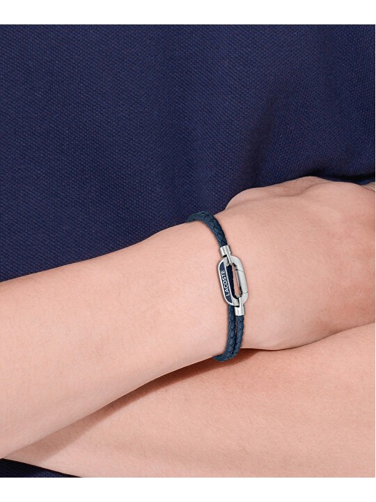 Lacoste Bracciale in pelle da uomo Starboard 2040112 - Lunghezza: 17.5 cm uomo