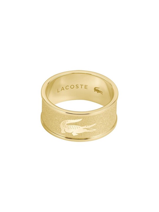 Lacoste Elegante anello placcato oro per uomo Backhand 2040486 - Diametro: 62 mm uomo