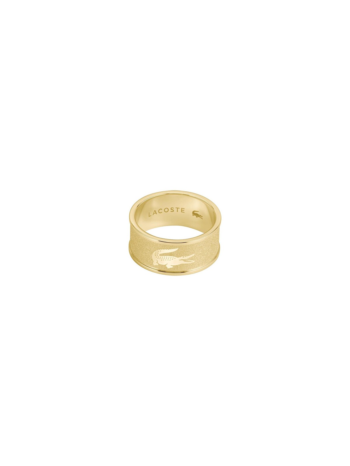Lacoste Elegante anello placcato oro per uomo Backhand 2040486 - Diametro: 62 mm uomo
