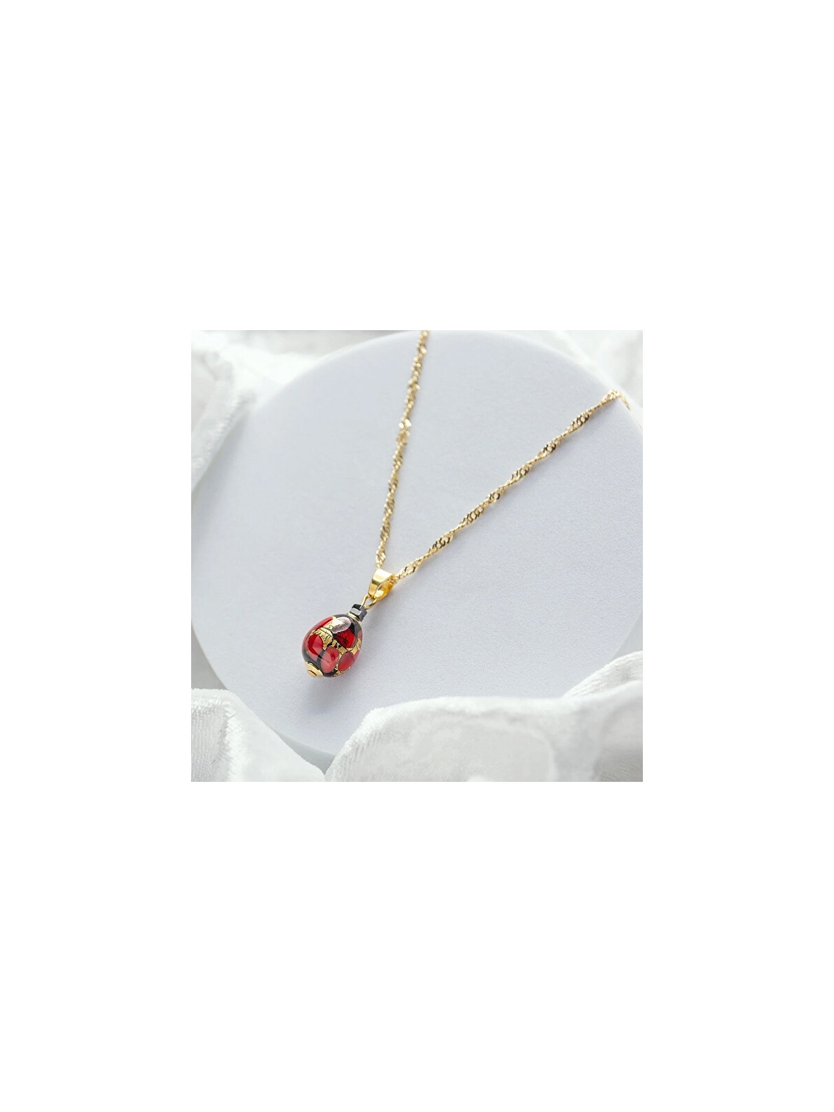Lampglas Collana color vermiglio nude con oro 24 carati NNM2/AG/POZ - Lunghezza: 50 cm donna