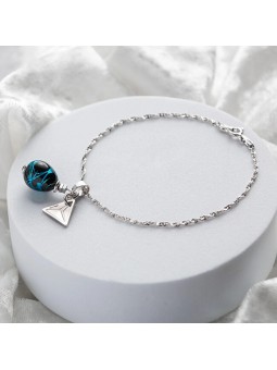 Lampglas Bracciale color cobalto nude in argento sterling BNM3/AG/RHO - Lunghezza: 18 cm donna