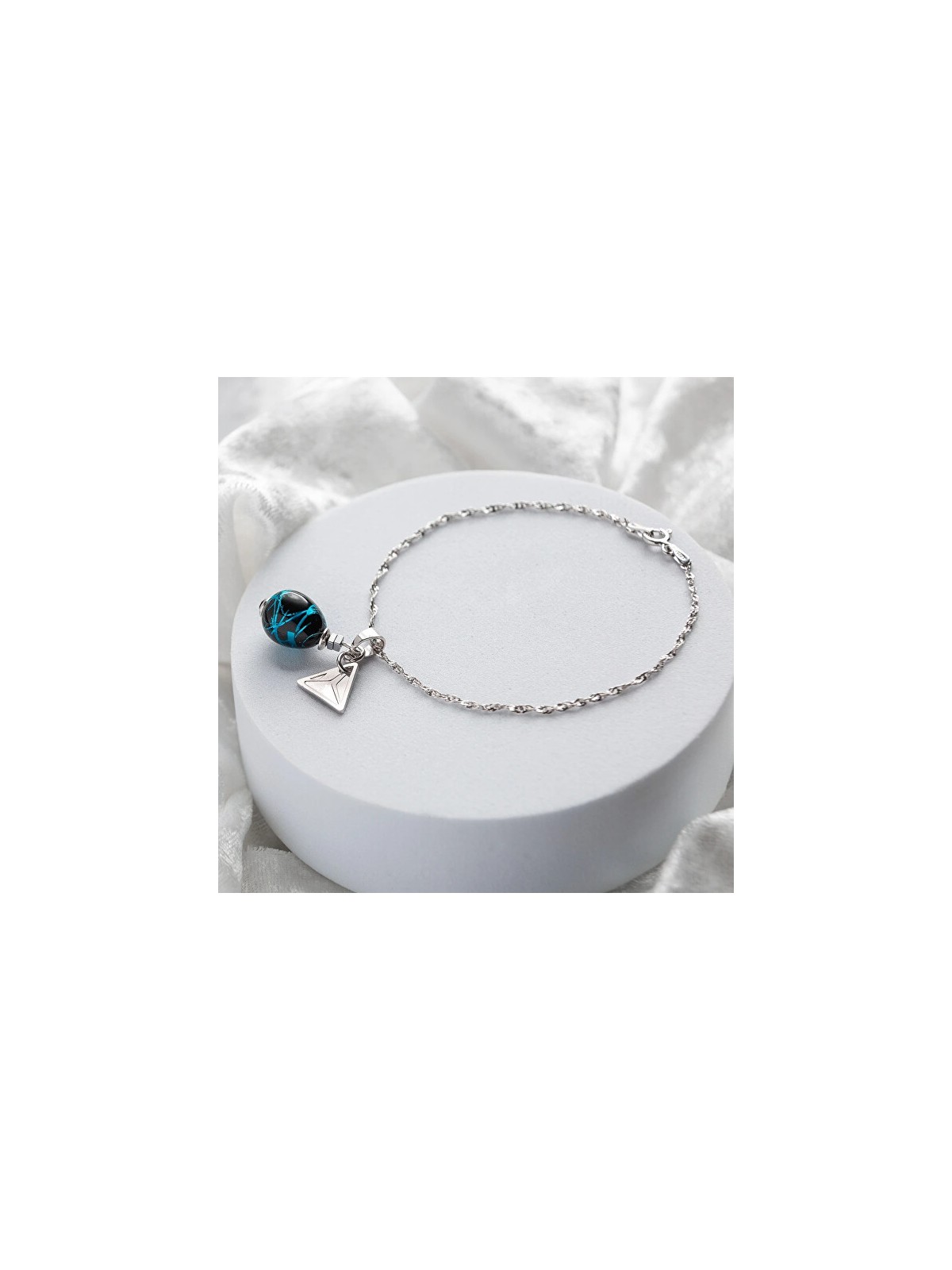 Lampglas Bracciale color cobalto nude in argento sterling BNM3/AG/RHO - Lunghezza: 18 cm donna
