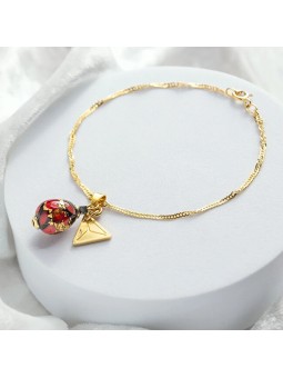 Lampglas Bracciale color vermiglio nude con oro 24 carati BNM2/AG/POZ - Lunghezza: 18 cm donna
