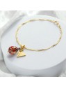 Lampglas Bracciale color vermiglio nude con oro 24 carati BNM2/AG/POZ - Lunghezza: 18 cm donna