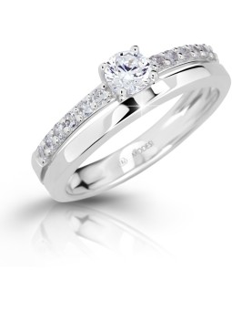 Modesi Anello corda con zirconi M11102 - Diametro: 53 mm donna
