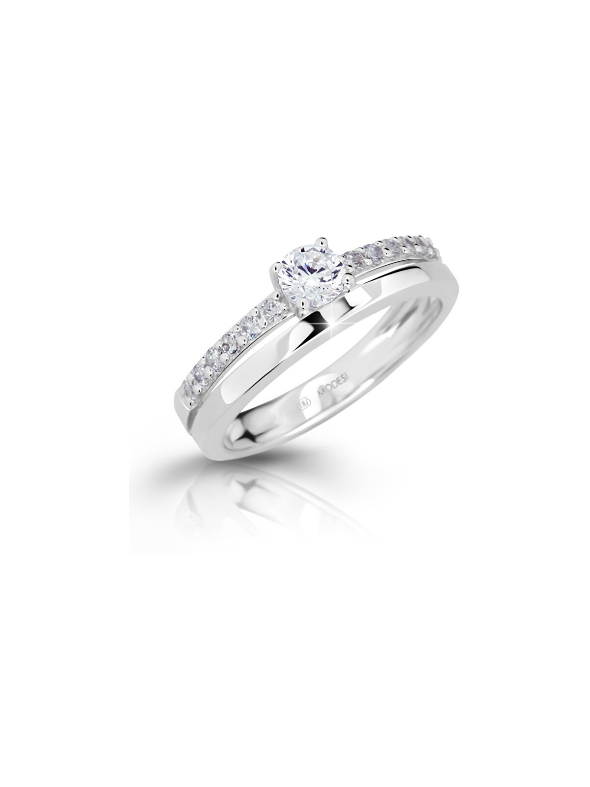 Modesi Anello corda con zirconi M11102 - Diametro: 53 mm donna
