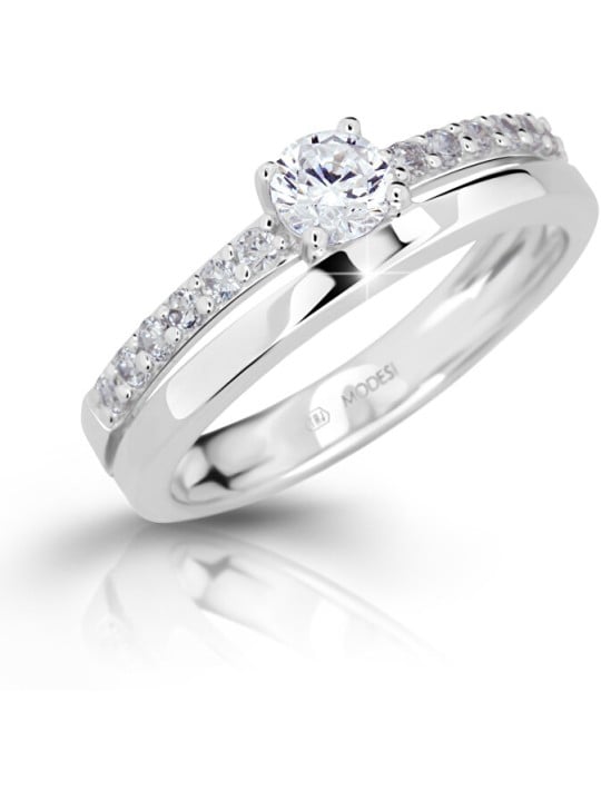 Modesi Anello corda con zirconi M11102 - Diametro: 55 mm donna