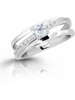 Modesi Anello in argento con zirconi M11105 - Circonferenza: 58 mm donna