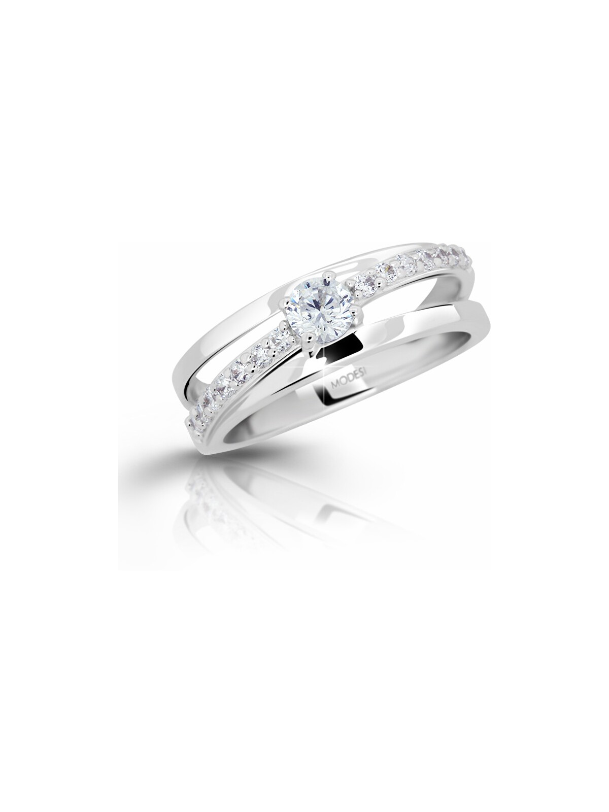 Modesi Anello in argento con zirconi M11105 - Circonferenza: 58 mm donna