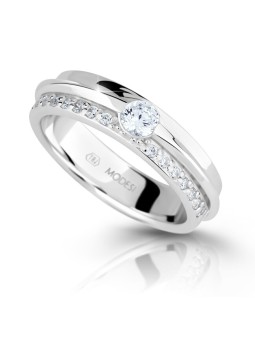 Modesi Anello in argento scintillante con zirconi M16020 - Diametro: 58 mm donna