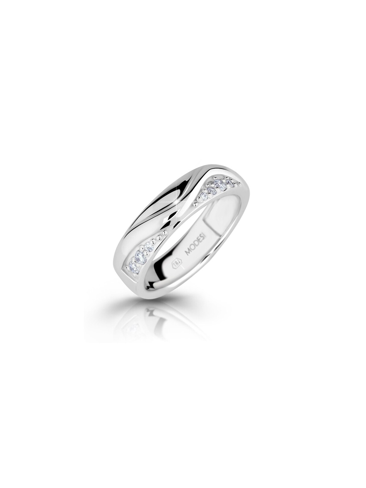 Modesi Anello in argento alla moda con zirconi M16026 - Diametro: 58 mm donna