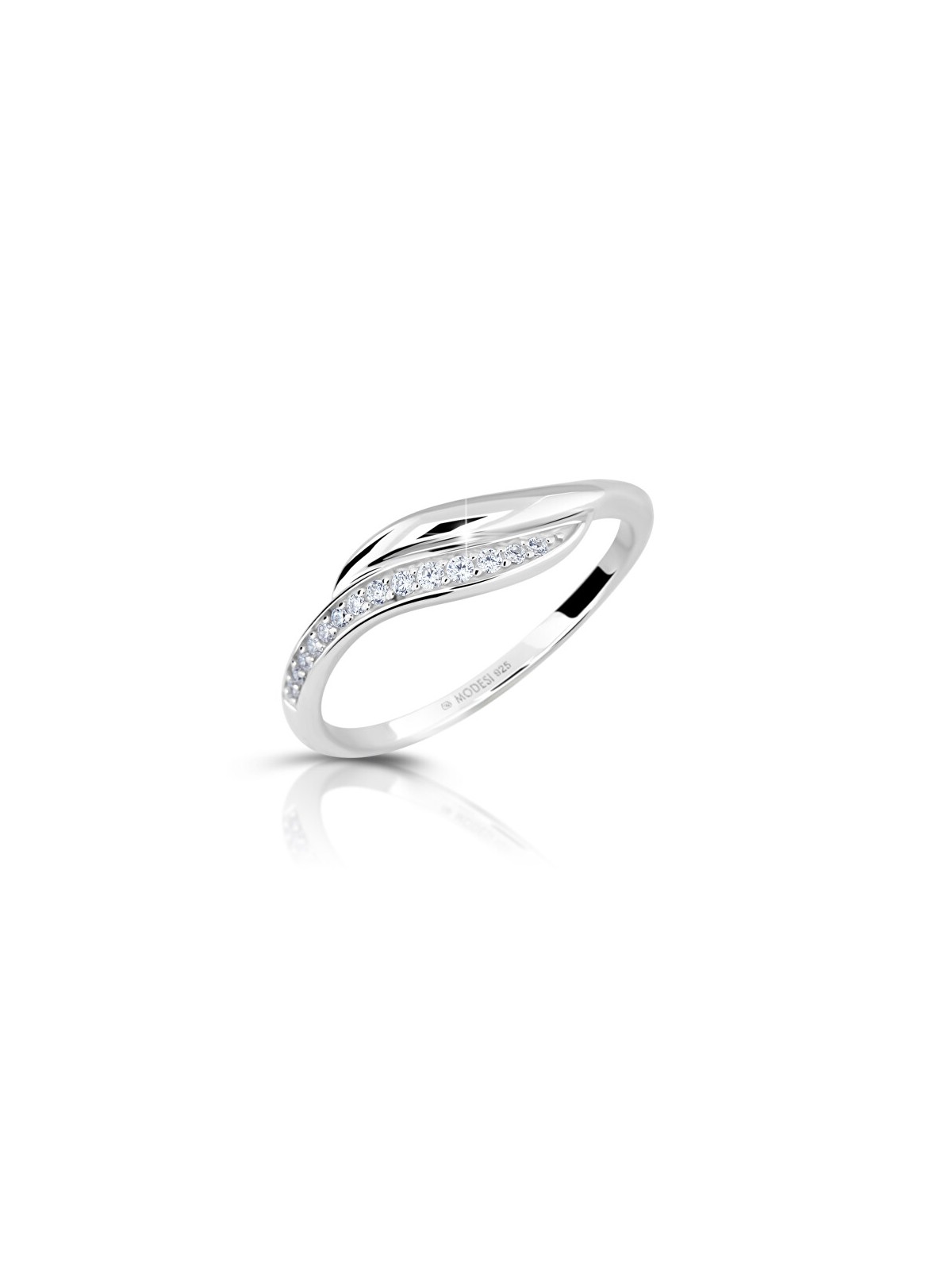Modesi Elegante anello in argento con zirconi M00210 - Circonferenza: 56 mm donna