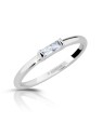 Modesi Anello minimalista in argento con zircone M01012 - Circonferenza: 59 mm donna