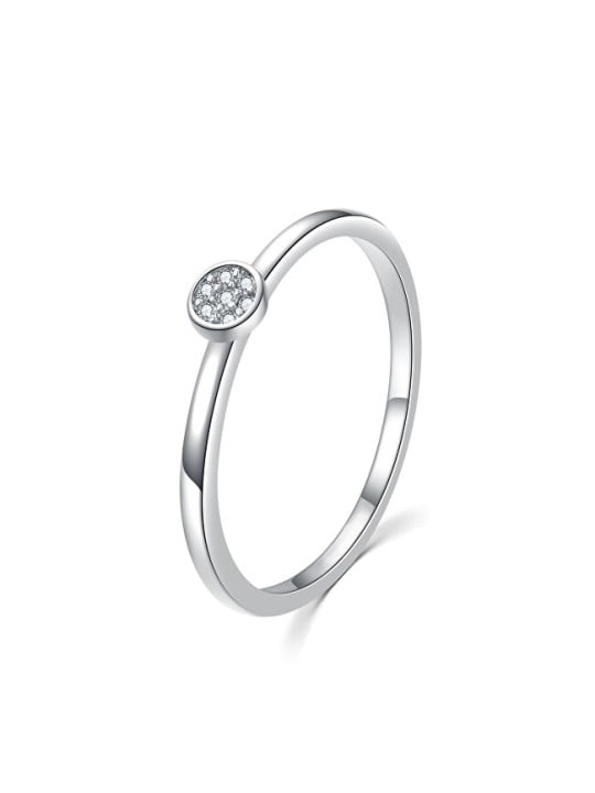 MOISS Anello scintillante in argento con zirconi trasparenti R00020 - Circonferenza: 50 mm donna