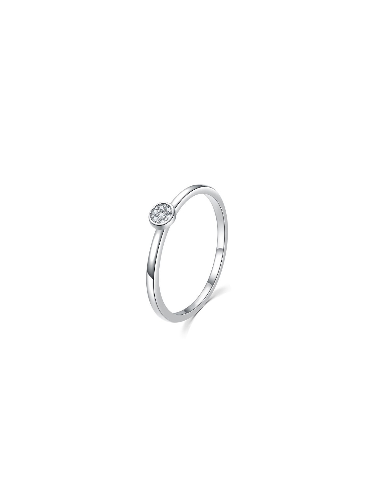 MOISS Anello scintillante in argento con zirconi trasparenti R00020 - Circonferenza: 50 mm donna
