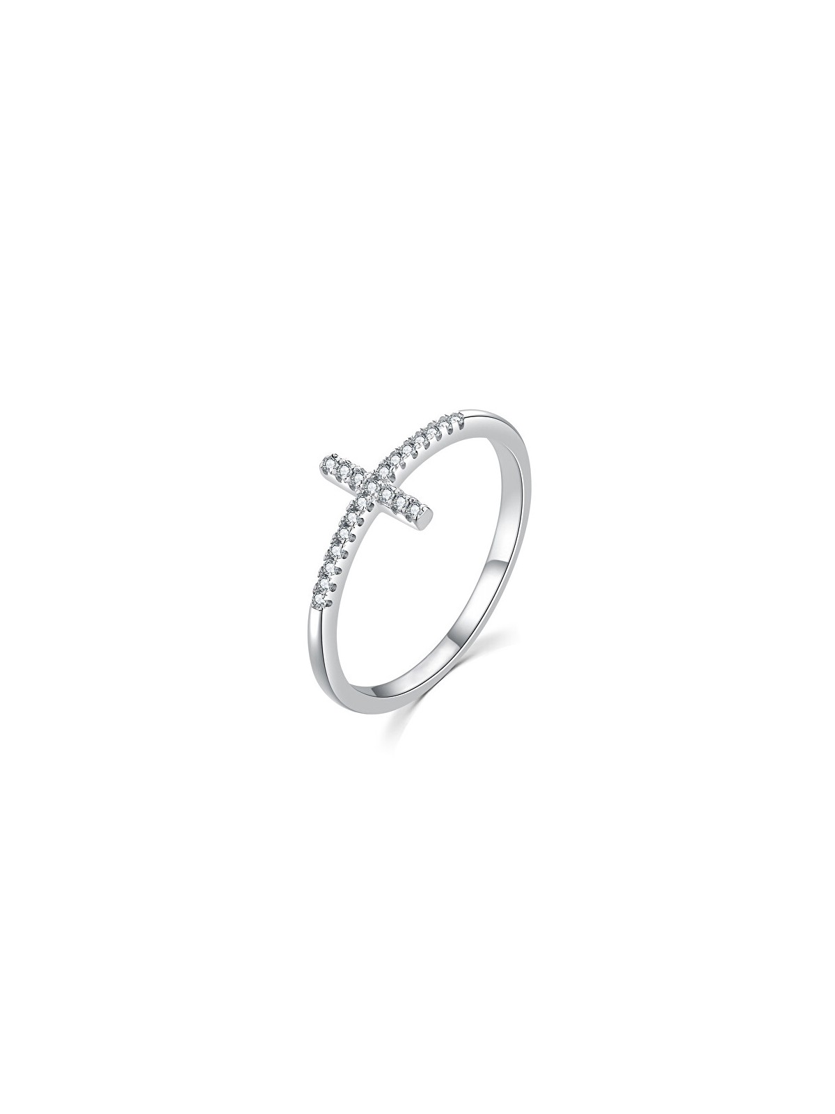 MOISS Elegante anello in argento con croce R00020 - Diametro: 56 mm donna