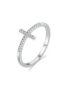 MOISS Elegante anello in argento con croce R00020 - Diametro: 56 mm donna