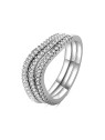 MOISS Anello triplo in argento con zirconi R00023 - Circonferenza: 58 mm donna