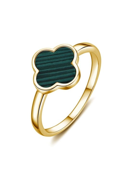 MOISS Anello di lusso placcato oro con quadrifoglio R0004486-P - Circonferenza: 55 mm donna