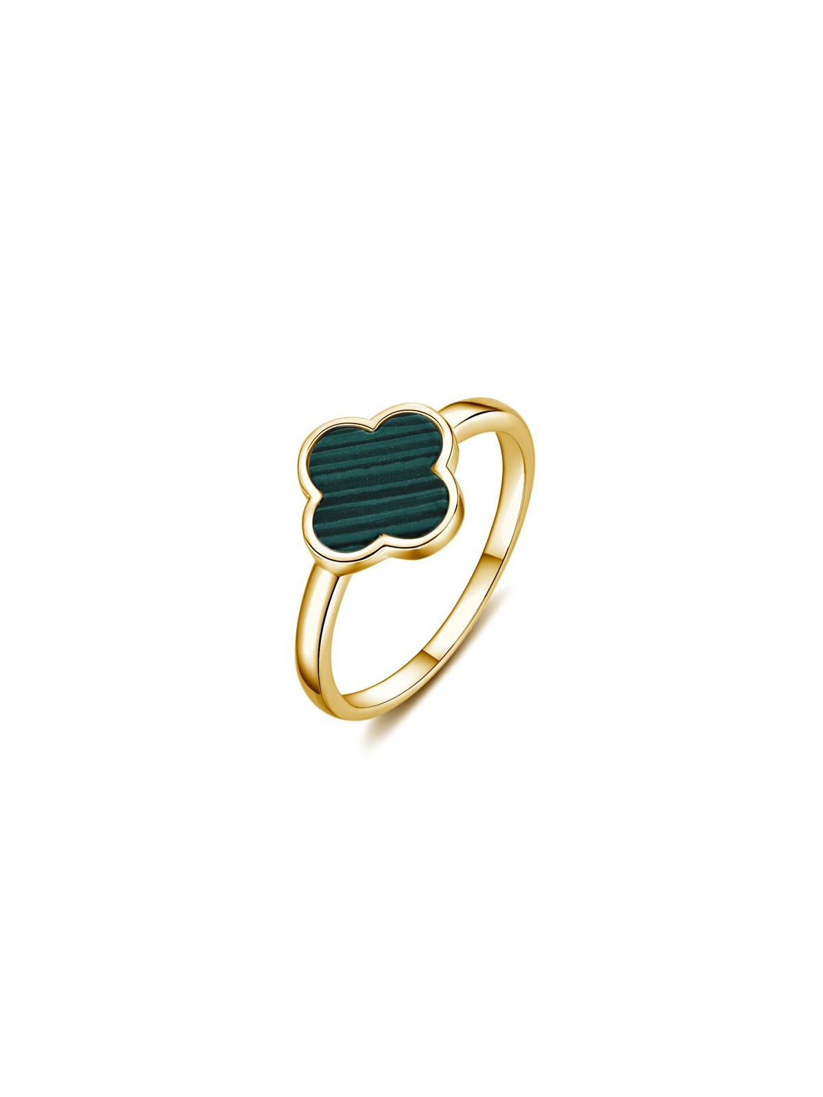 MOISS Anello di lusso placcato oro con quadrifoglio R0004486-P - Circonferenza: 57 mm donna