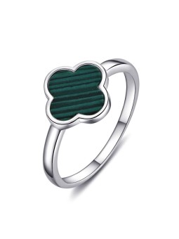 MOISS Anello portafortuna in argento con quadrifoglio R0004469-P - Circonferenza: 52 mm donna