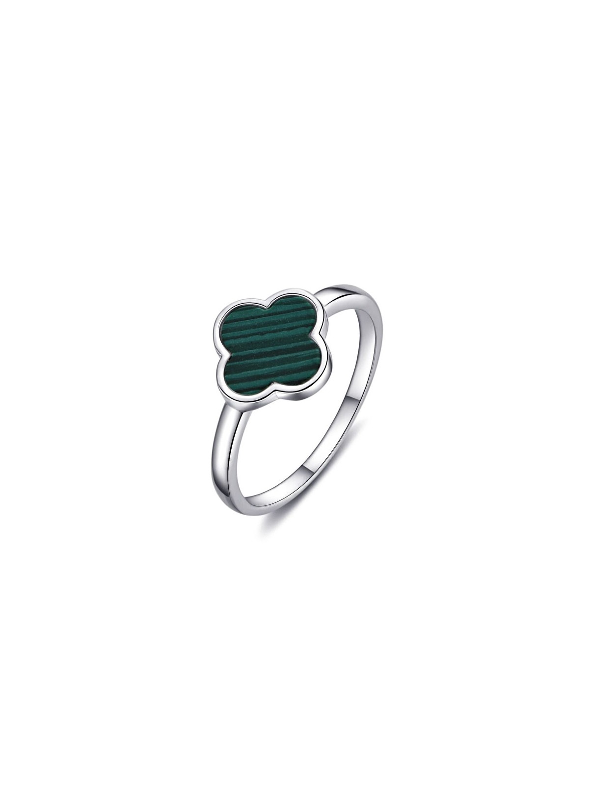 MOISS Anello portafortuna in argento con quadrifoglio R0004469-P - Circonferenza: 52 mm donna