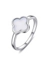 MOISS Anello di lusso in argento con perla a forma di quadrifoglio R0004455-P - Circonferenza: 52 mm donna