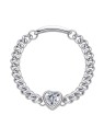 MOISS Anello a catena in argento con cuore scintillante CZR00011-P - Circonferenza: 51 mm donna