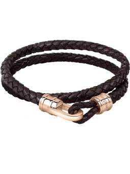 Morellato Bracciale doppio in pelle marrone Moody SQH3 - Lunghezza: 40 cm uomo