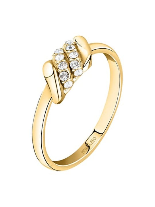 Morellato Anello placcato oro con cristilla Torchon SAWZ13 - Diametro: 58 mm donna