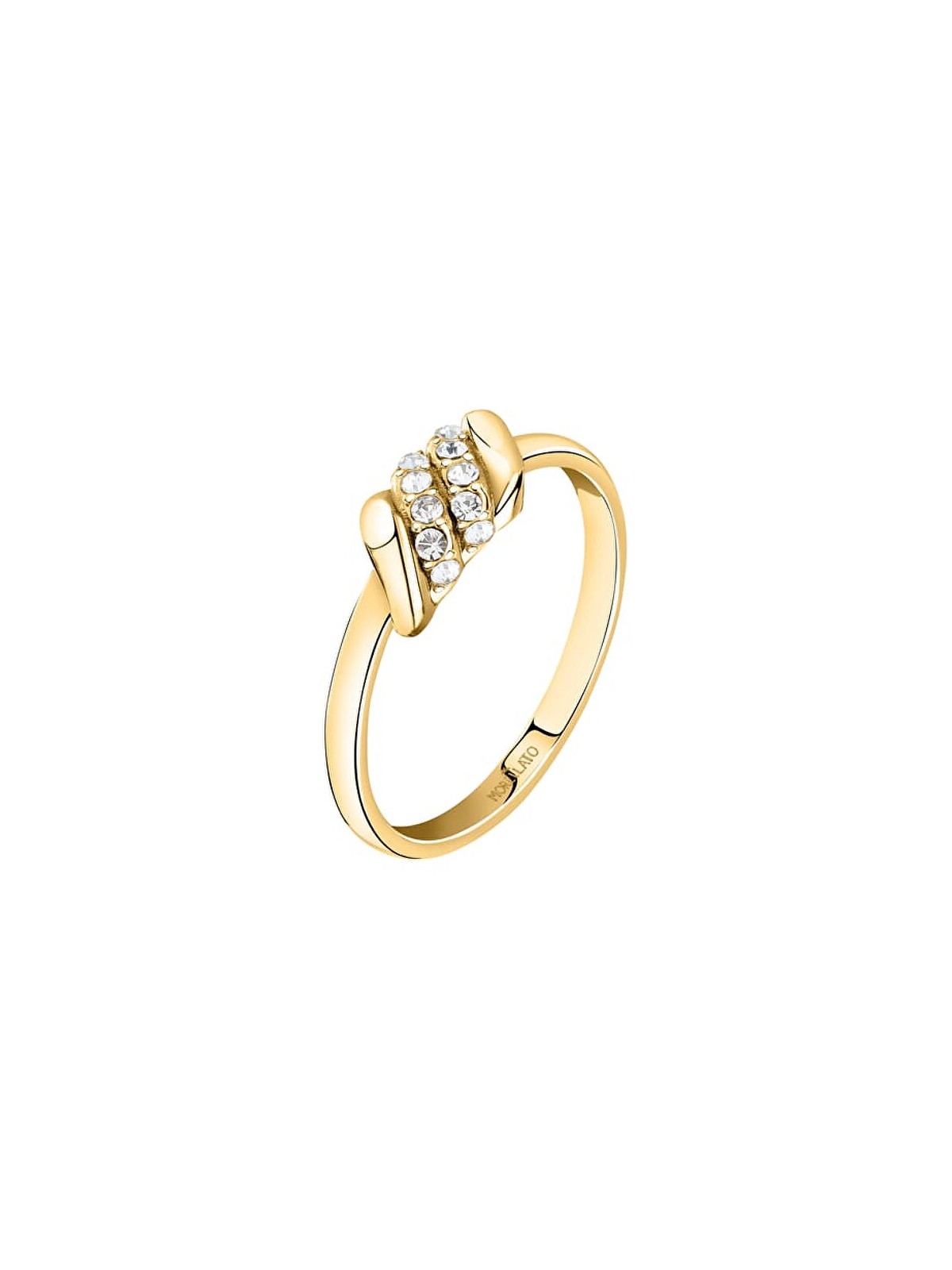 Morellato Anello placcato oro con cristilla Torchon SAWZ13 - Diametro: 58 mm donna