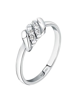 Morellato Anello in acciaio con cristilla Torchon SAWZ14 - Diametro: 58 mm donna