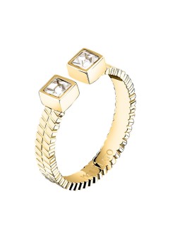 Morellato Anello aperto placcato oro con cristallo Gioia SAVY4001 - Diametro: 58 mm donna