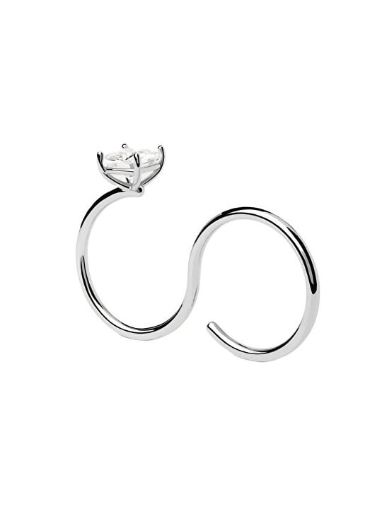 PDPAOLA Modello doppio anello in pietra zircone Sofia AN02-A27 - Diametro: 48 mm donna