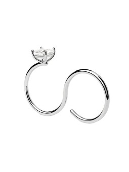 PDPAOLA Modello doppio anello in pietra zircone Sofia AN02-A27 - Diametro: 58 mm donna