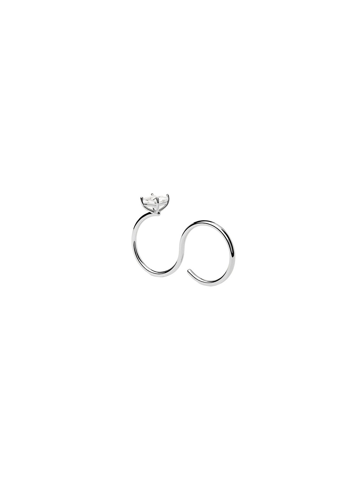 PDPAOLA Modello doppio anello in pietra zircone Sofia AN02-A27 - Diametro: 58 mm donna