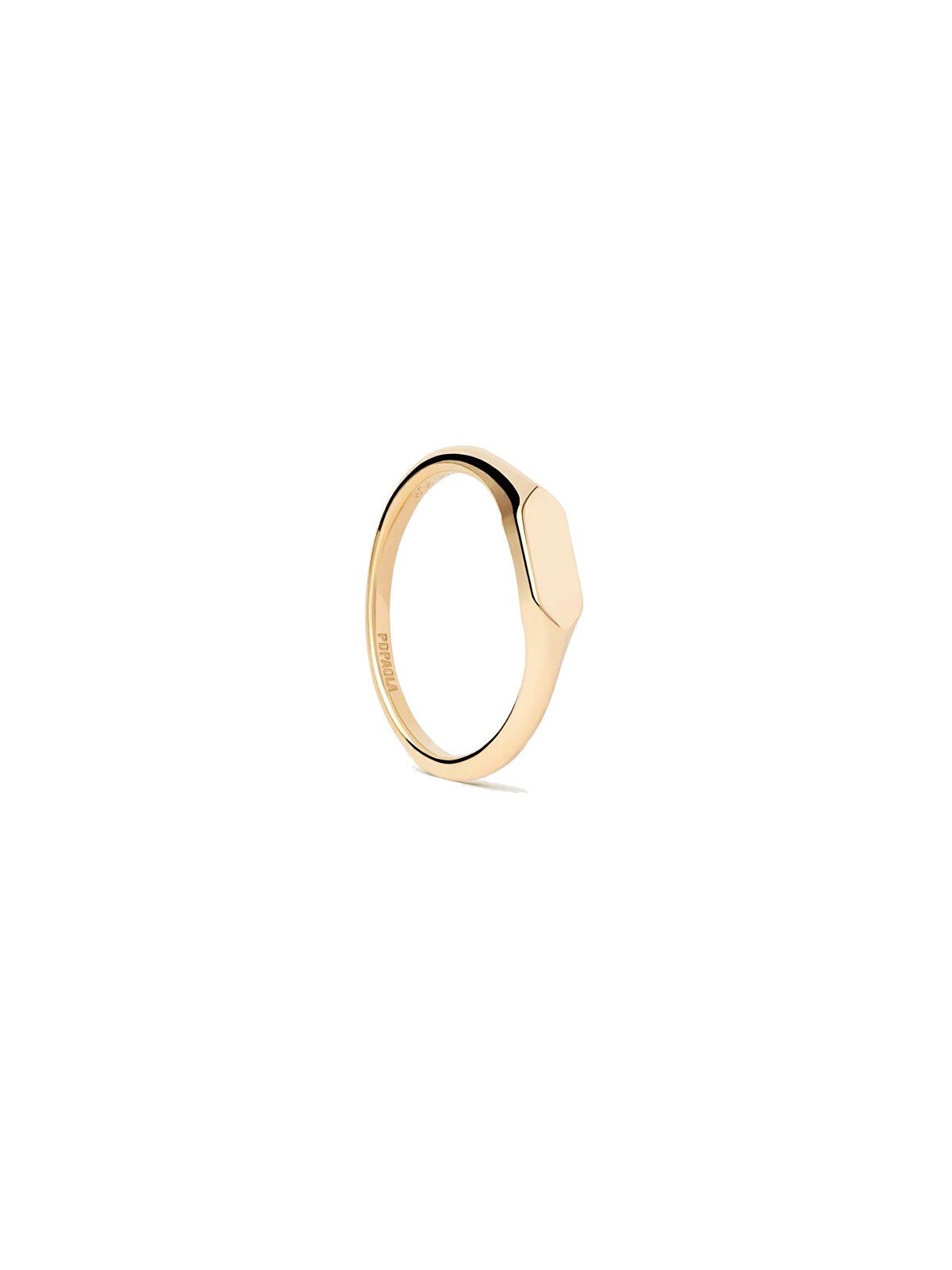 PDPAOLA Anello minimalista placcato oro Hexagon Mini AN01-C47 - Diametro: 48 mm donna