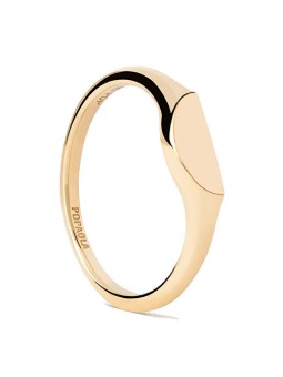 PDPAOLA Anello originale placcato oro semicerchio mini AN01-C48 - Diametro: 58 mm donna