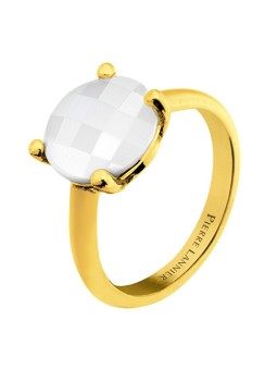 Pierre Lannier Anello placcato oro con agata bianca Multipli BJ06A321 - Diametro: 56 mm donna