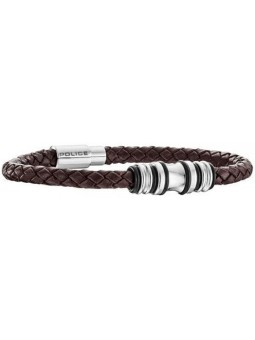 Police Bracciale da uomo in pelle Trucker PJ25488BLC/02 - Lunghezza: 22 cm uomo