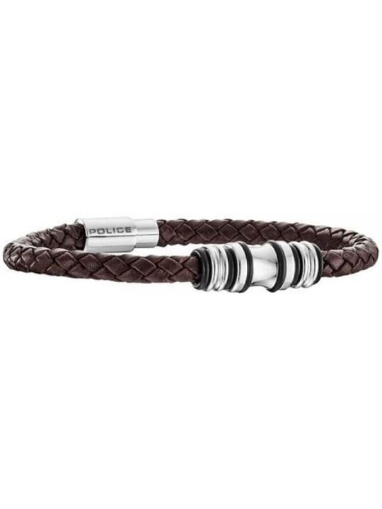Police Bracciale da uomo in pelle Trucker PJ25488BLC/02 - Lunghezza: 22 cm uomo