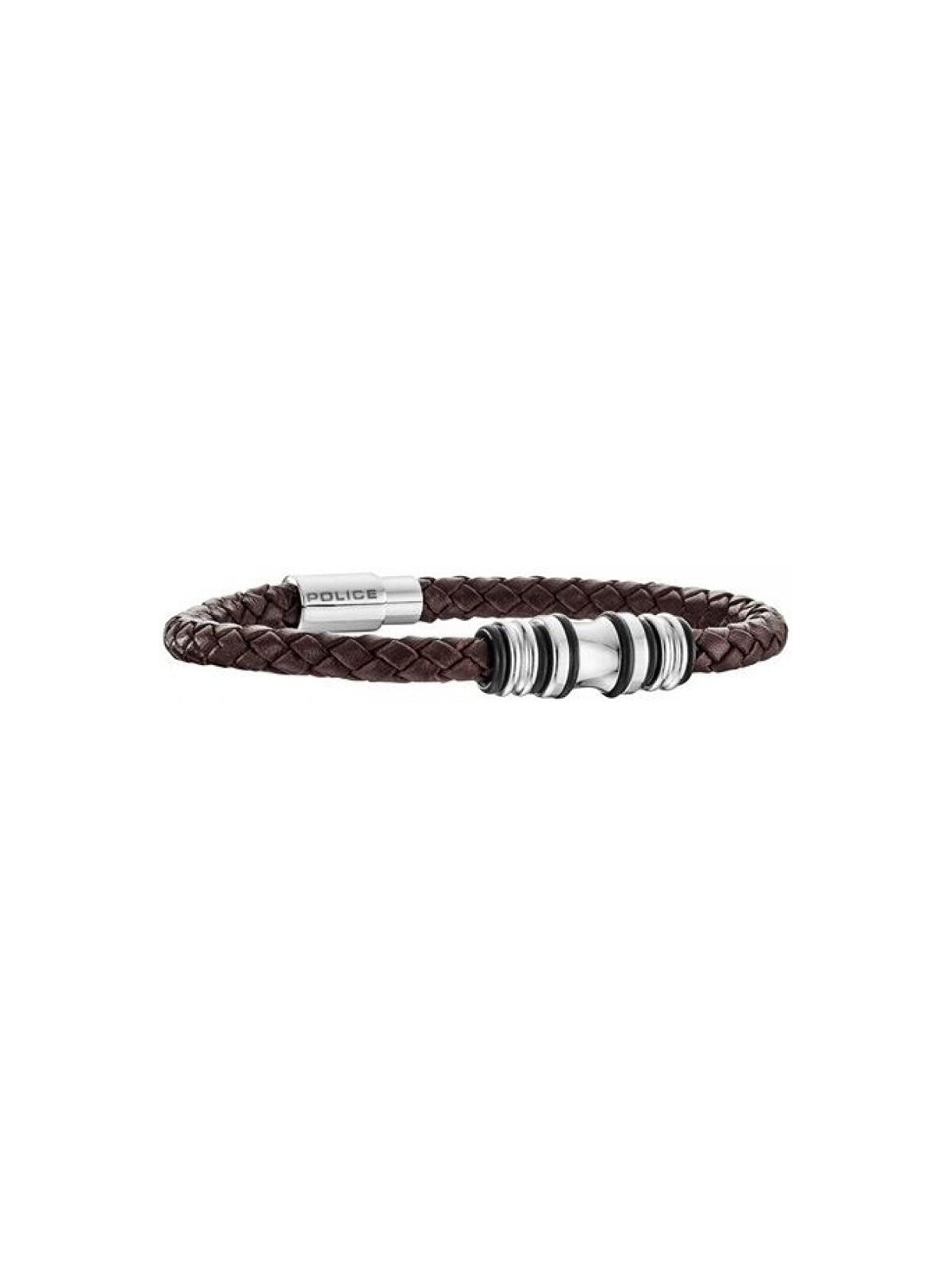 Police Bracciale da uomo in pelle Trucker PJ25488BLC/02 - Lunghezza: 22 cm uomo