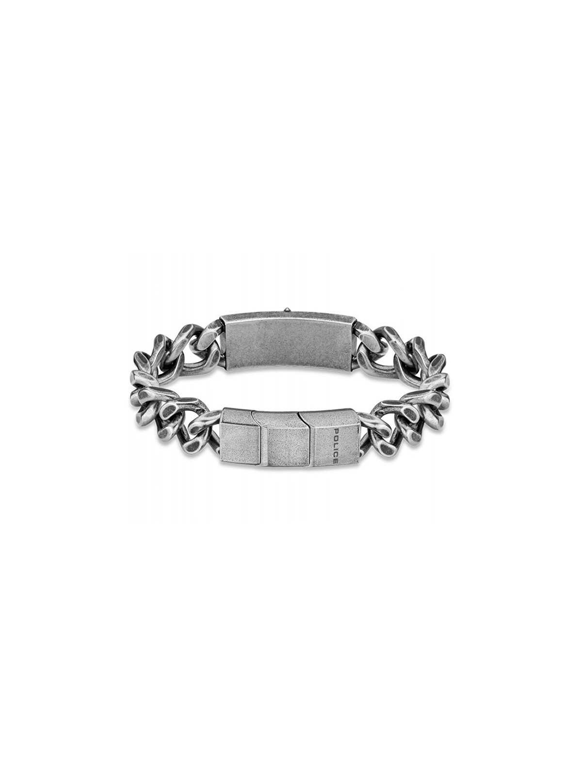 Mensola Bracciale in acciaio massiccio con cristallo PEAGB2120404 - Lunghezza: 19 cm uomo