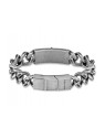 Mensola Bracciale in acciaio massiccio con cristallo PEAGB2120404 - Lunghezza: 19 cm uomo