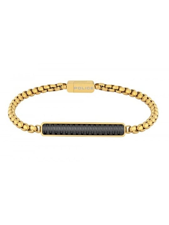 Police Bracciale da uomo placcato oro Kostka/Venezia PJ26474BSG - Lunghezza: 21 cm uomo