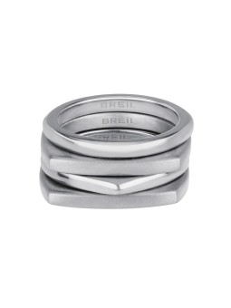 BREIL Modern set anelli in acciaio New Tetra TJ301 - Diametro: 56 mm donna