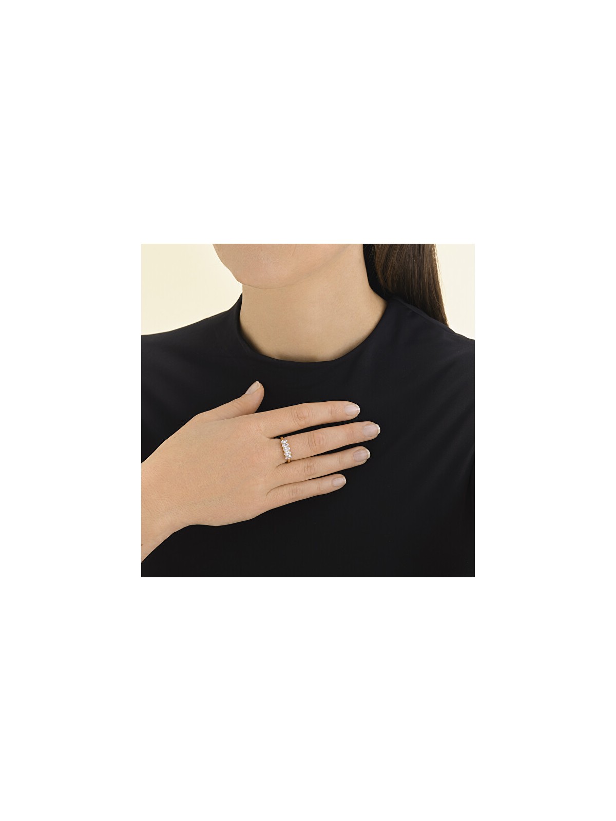 Rosefield Anello placcato oro scintillante con zirconi JRFO - Diametro: 48 mm donna